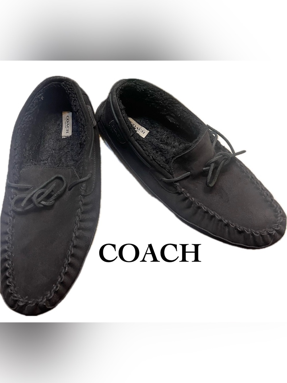 Coach Men’s Black Suede Moccasins CC743